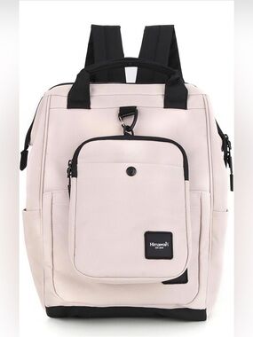 NWT Himawari 14.9” Laptop Backpack Pink Beige Water Resistant